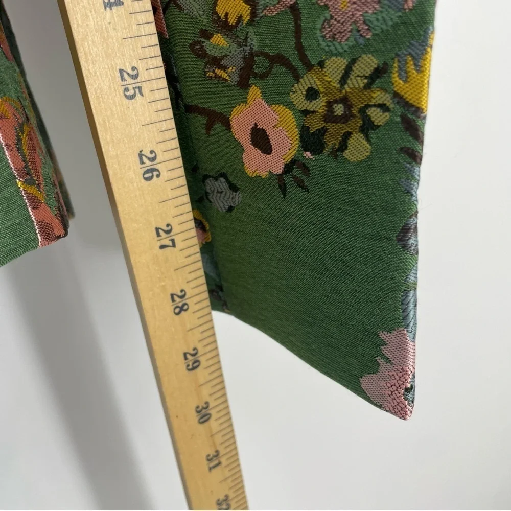 Sumissura floral jacquard green pants Sz 4‎ S